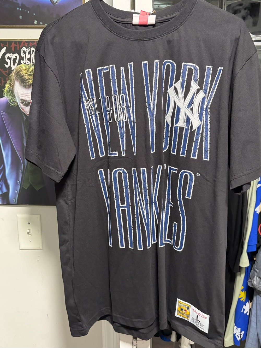 Men’s Mitchell & Ness New York Yankees MLB OG Premium T-Shirt Black Large